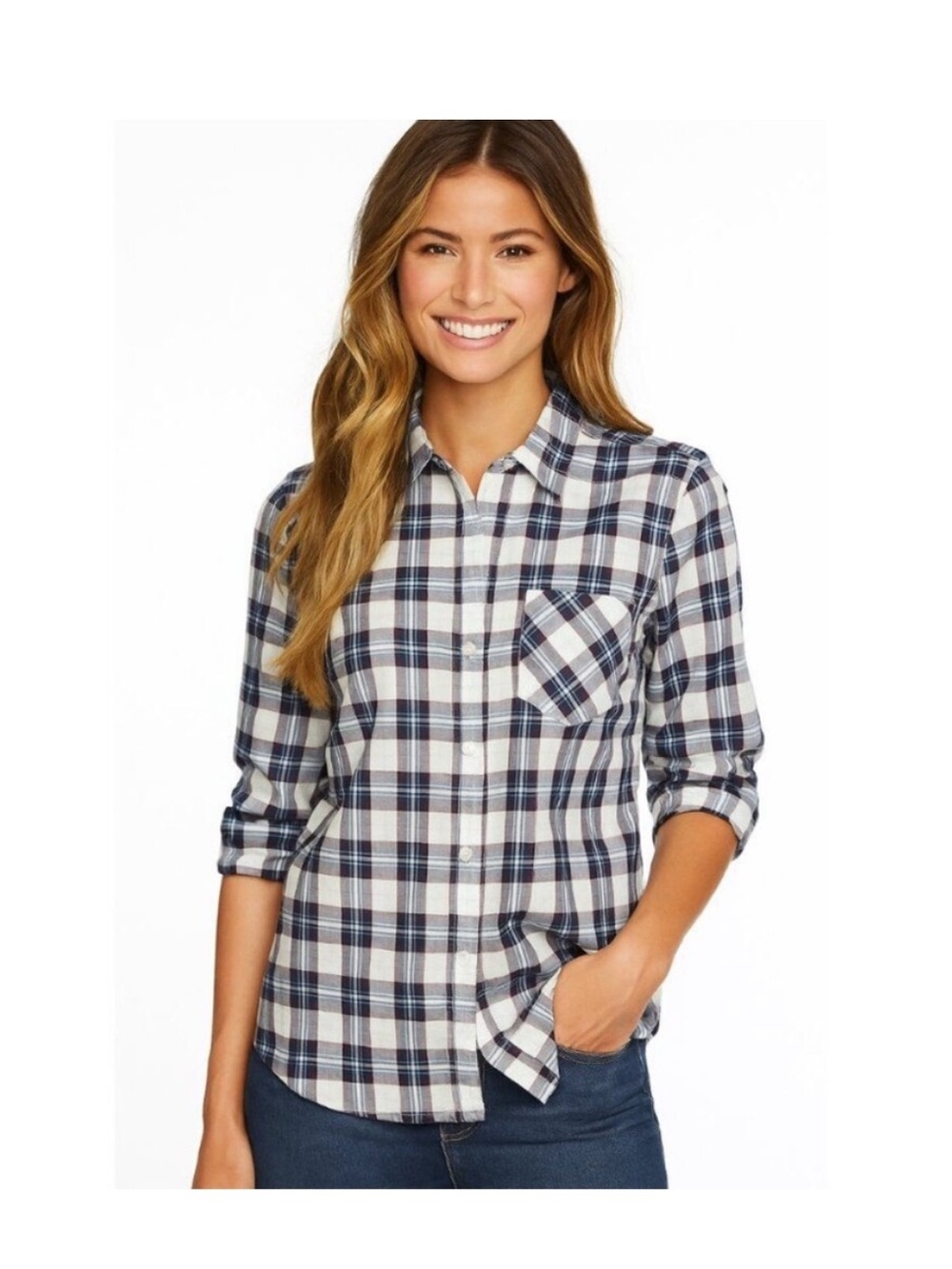 Untuckit Top 10 Plaid Blue